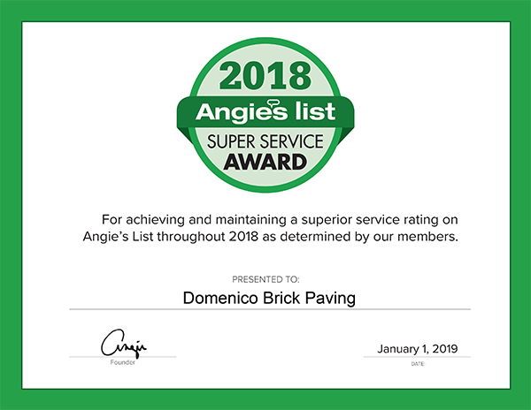 Angies List 2017 Super Service Award Certificate