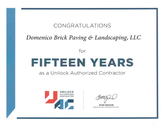 15 Year Unilock Authorized Contractor